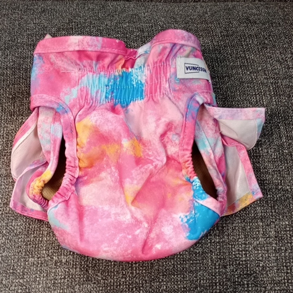 Pink and Blue Dog Diaper Cover